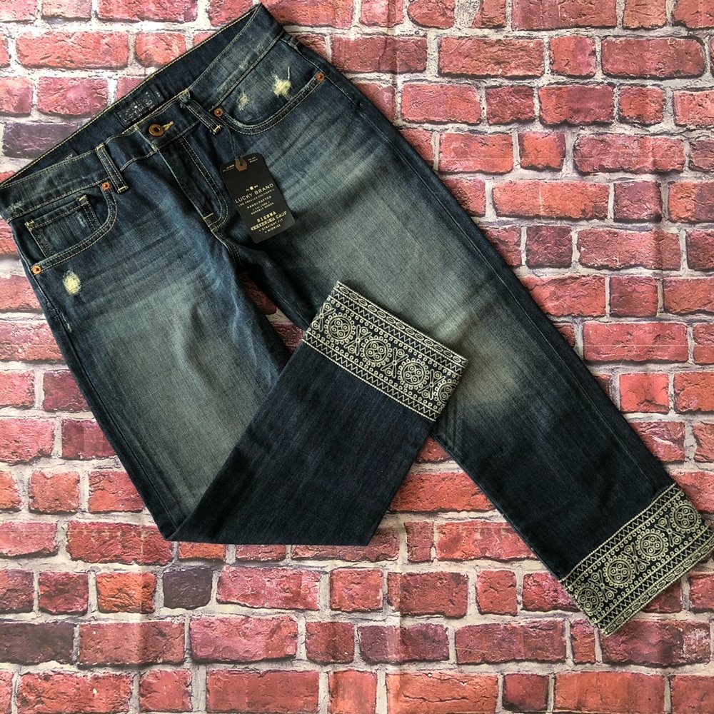 New Lucky Brand Weekender Crop Jeans Embroidery 4